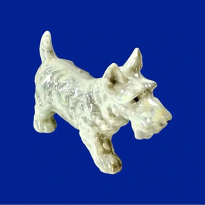 Vintage Ceramic Scottish Terrier Scottie Dog Figurine White Japan Porcelain